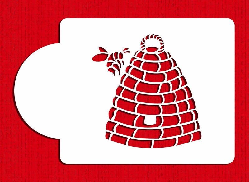 Designer Stencils C775 Bee Skep Cake Stencil, Beige/semi-transparent - Image 1