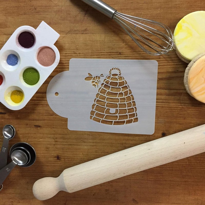 Designer Stencils C775 Bee Skep Cake Stencil, Beige/semi-transparent - Image 5