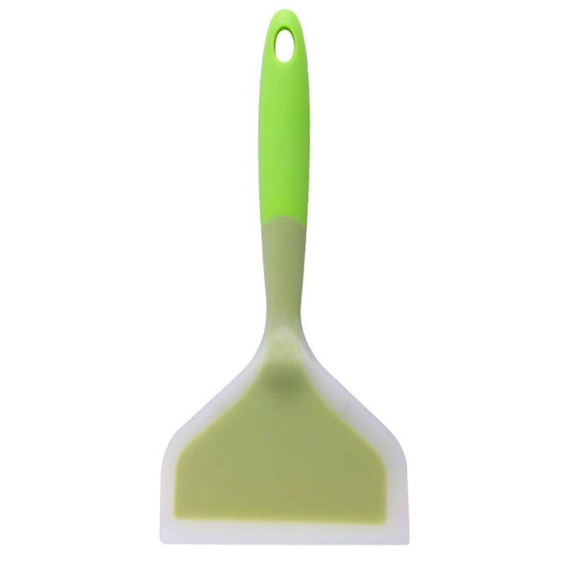 Goeielewe Goeielewe Omelette Spatula 10-Inch Silicone Pancakes Shovel Durable Heat-resistant Wide Spatula Turner Nonstick Fried Shovel for Eggs Crepes Brownies Fish Pancake Pizza (Green)  - Image 1
