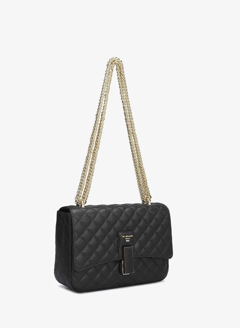 Da Milano Genuine Leather Black Sling Bag