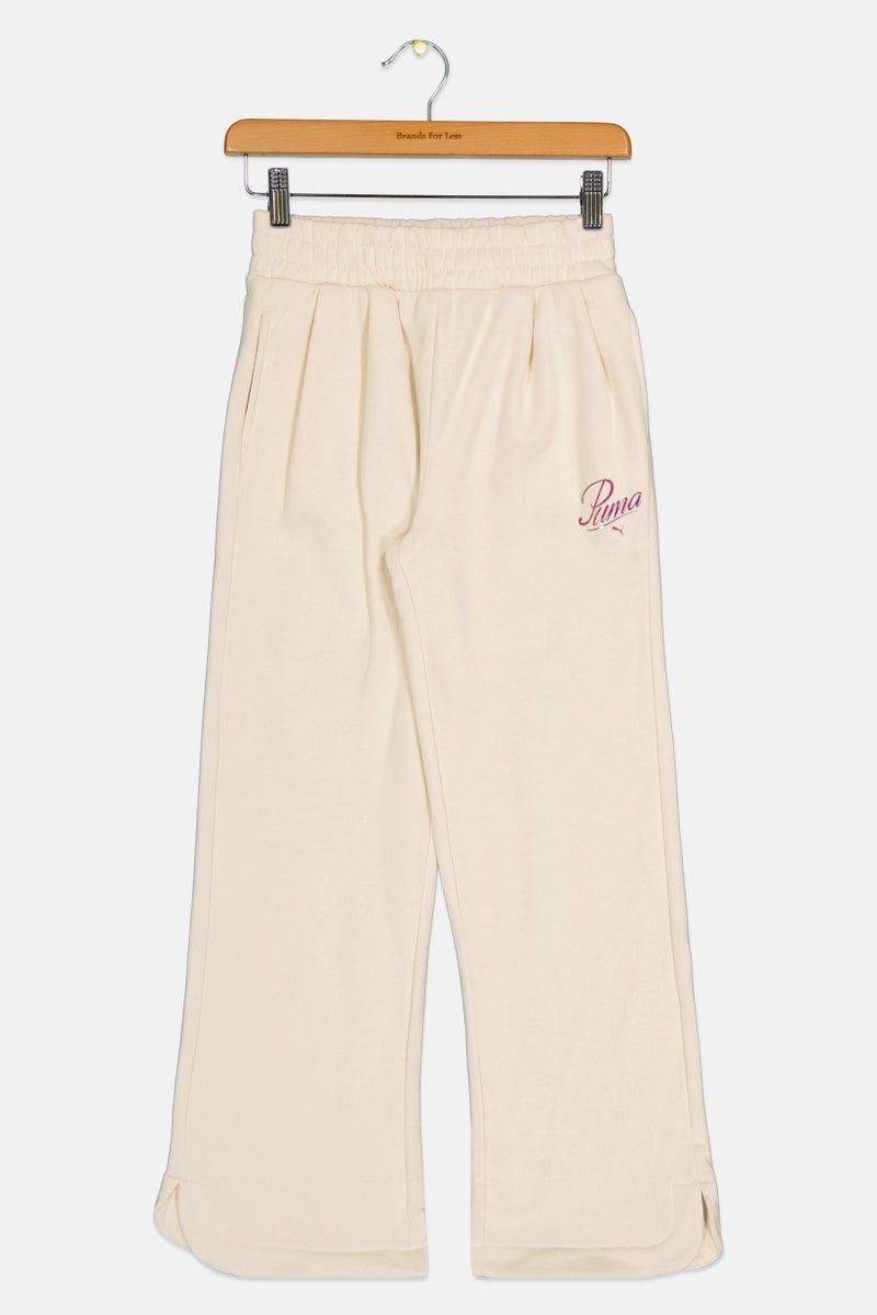 PUMA Kids Girl Sportswear Fit Outdoor Sweatpants, Ivory - Image 2