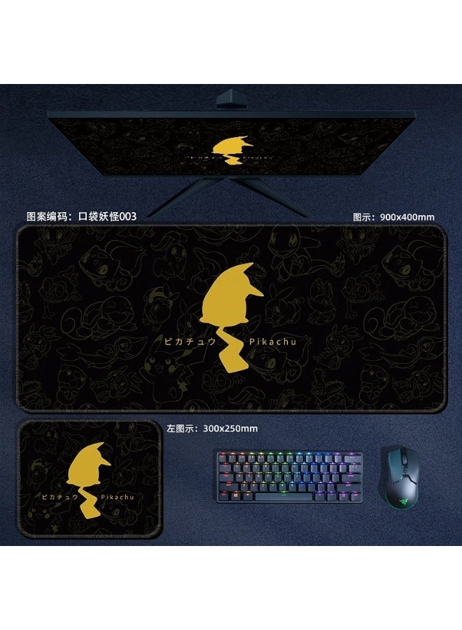 pokemon Mouse Pad Large Mouse Pad for Computer Non Slip Rubber Base 900*400*3mm  Home Office Long Stitched Edge Mouse Mat for Laptop