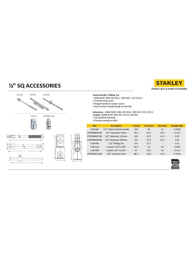 STANLEY 1-86-414 1/2-inch F*3/8" DR.M Adapter - Image 5