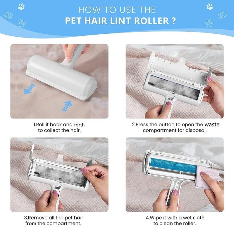 SNAPCOM Reusable Dog Hair Remover Roller Dog Cat and Other Pets Hairs Cleaning Fur Brush Pet Hair Remover Best dog accessories for puppy Lint Roller Remove Dog Cat Fur from Furniture Carpet - Image 4