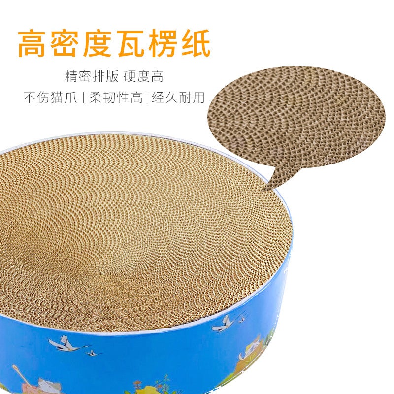 Large Corrugated Paper Cats Scratch Board Bowl Cat Nest Four Seasons Round Sleeping Wear-Resistant Scratch-Resistant Cat Toy Supplies - Image 4