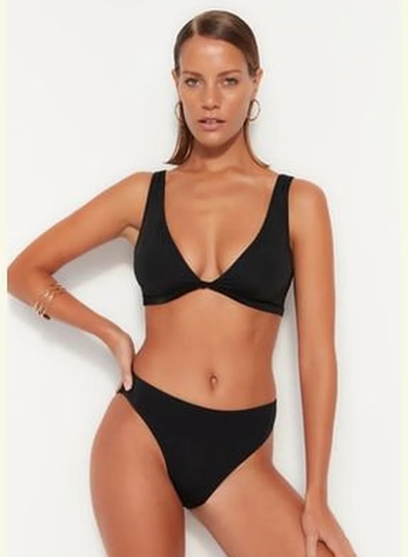 trendyol Black High Waist Bikini Bottoms TBESS23BA00119
