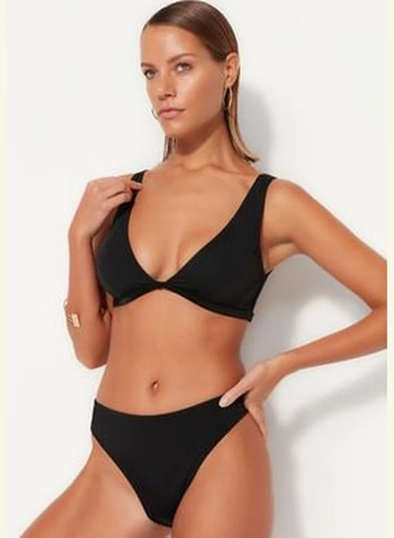 trendyol Black High Waist Bikini Bottoms TBESS23BA00119