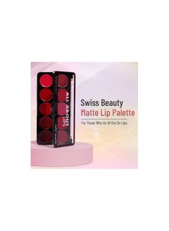 Swiss Beauty Swiss Beauty All About Lip Palette With 10 Pigmented Colors |Creamy Matte Finish Lip Colors Lipstick |Travel Friendly Lip Palette | Multicolor -01, 12gm  - Image 3