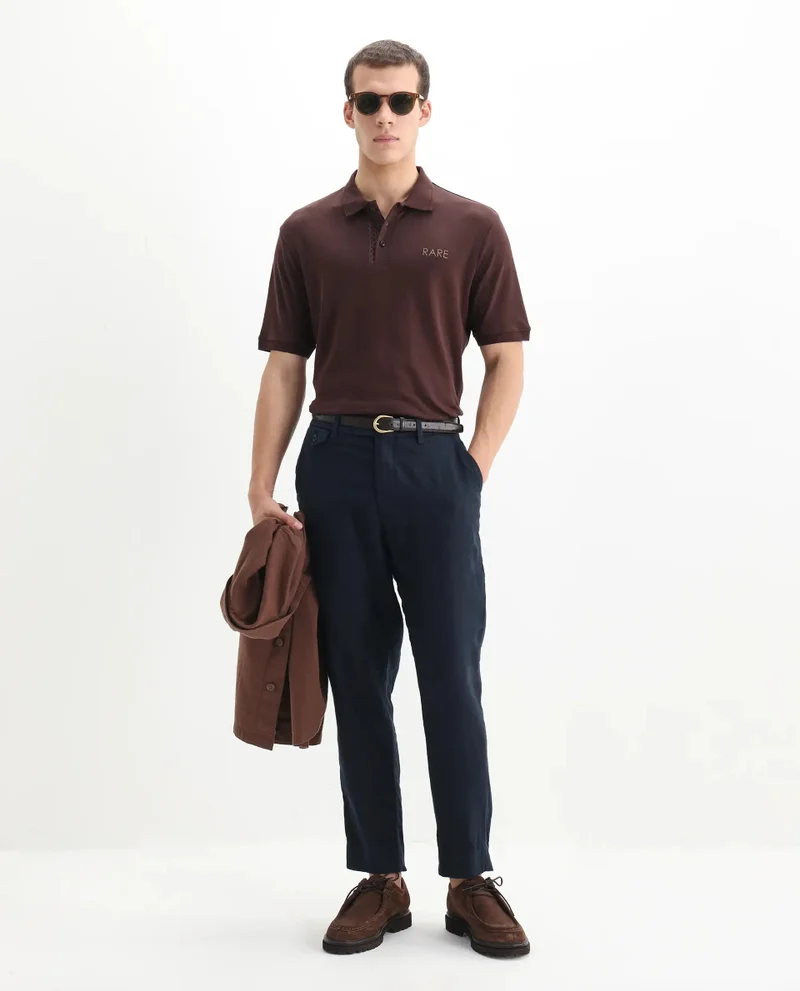 Rare Rabbit Men's Cotton Hd Print Branded Logo Polo