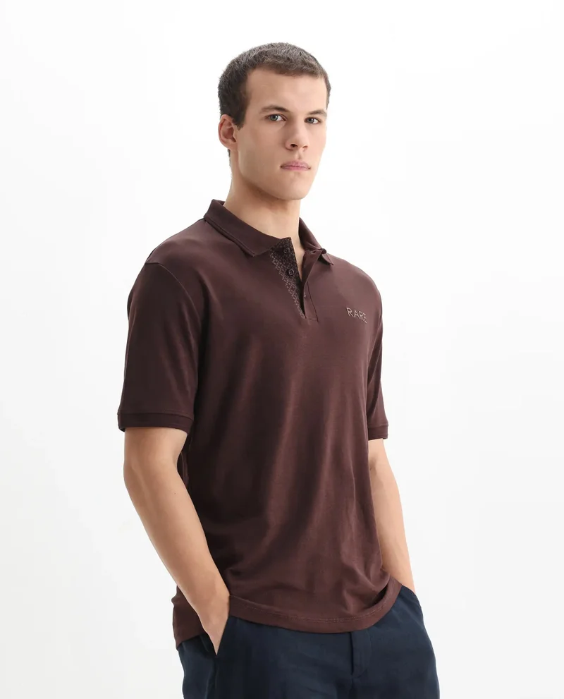 Rare Rabbit Men's Cotton Hd Print Branded Logo Polo