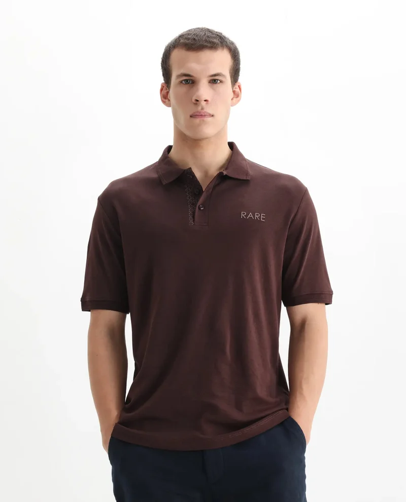 Rare Rabbit Men's Cotton Hd Print Branded Logo Polo