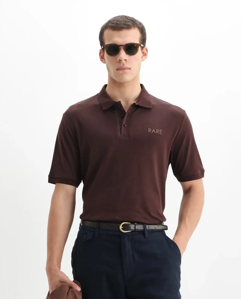 Rare Rabbit Men's Cotton Hd Print Branded Logo Polo