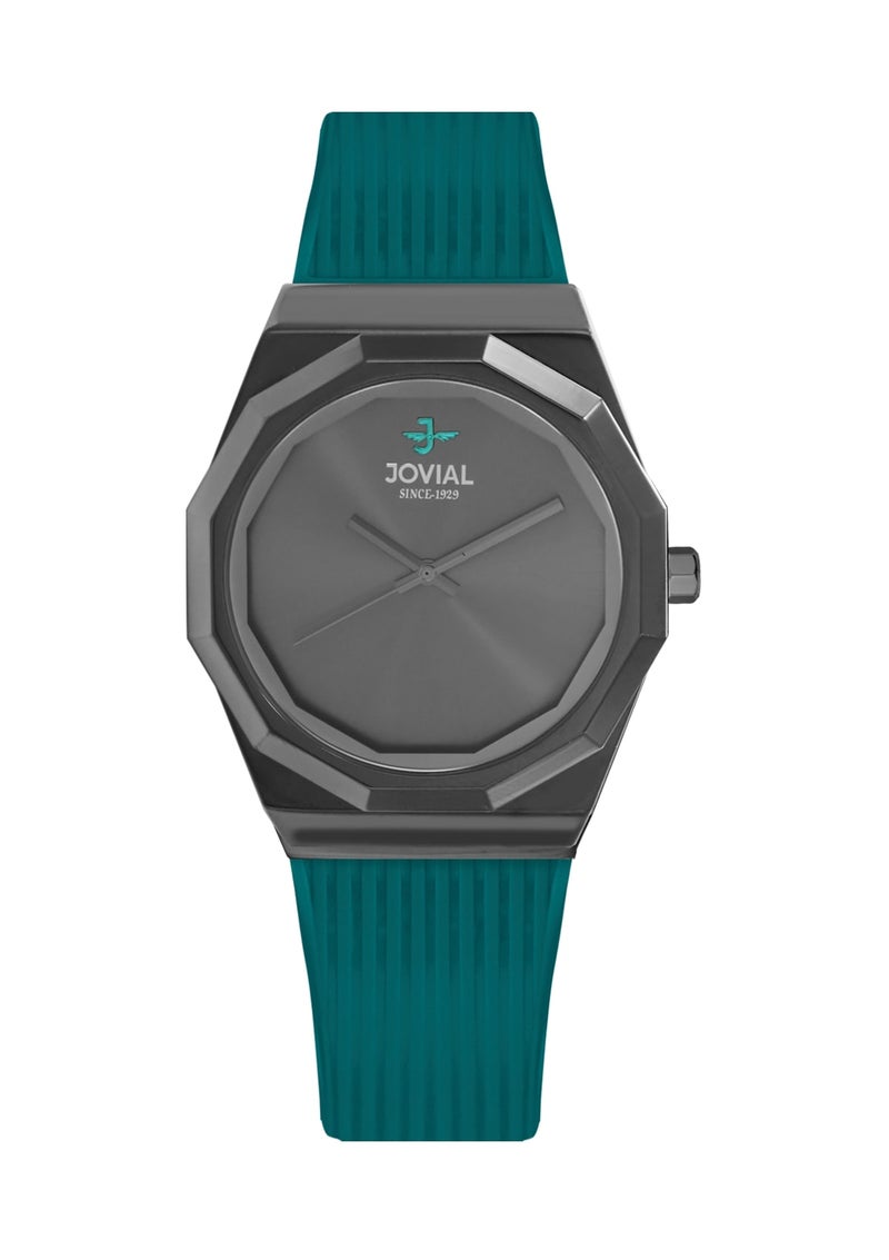 JOVIAL 5082 LBRQ22E Skin Friendly Rubber Women's Watch, Sleek, Timeless Design, Grey Dial, Quartz Movement, 30MM - Image 1