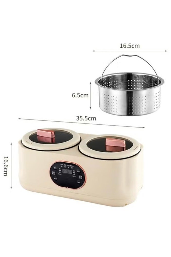دينكس وعاء طهي مزدوج 2 في 1، وعاء ساخن كهربائي متعدد الوظائف مع بطانة مزدوجة وشاشة رقمية - Image 3