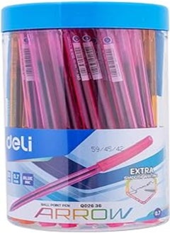 Deli Deli ball point pen, blue ink, assorted colors, 50 pieces pack may vary 