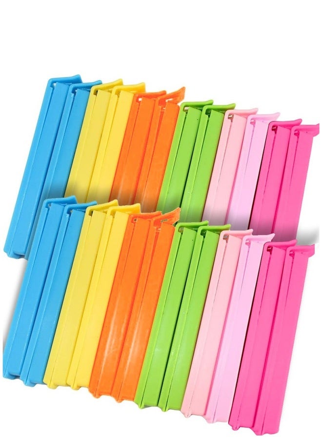 Peachjoy 24 PCS Plastic Chip Clips for Food Packages, Curved Design Sealing Bag Clips for Food, Kitchen and Home, Assorted Size Plastic Bag Sealing Clips for Snack Coffee Potato Chip Food Storage Bag - Image 1
