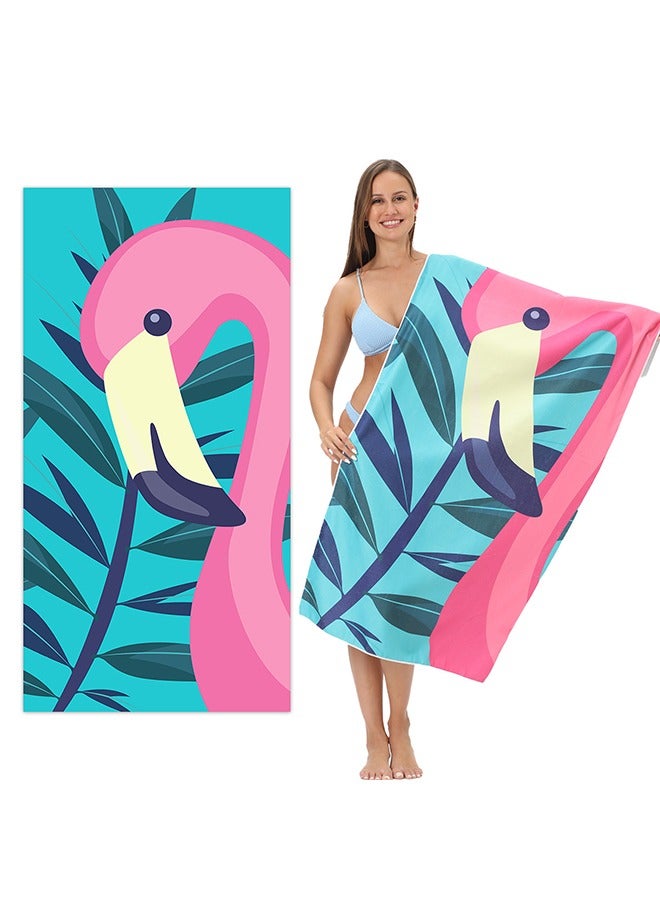 منشفة شاطئ من الألياف الدقيقة الفاخرة - كبيرة جدًا 140 × 70 سم، خالية من الرمال، سريعة الجفاف، خفيفة الوزن، فائقة الامتصاص - مثالية للسفر واليوغا وحمام السباحة وصالة الألعاب الرياضية - إكسسوار شاطئ - Image 4