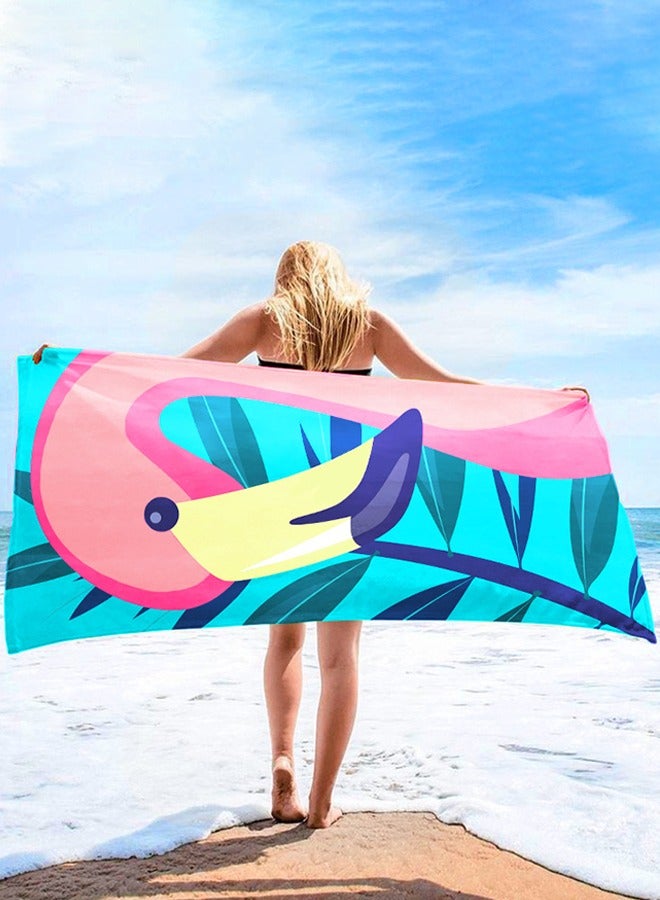 منشفة شاطئ من الألياف الدقيقة الفاخرة - كبيرة جدًا 140 × 70 سم، خالية من الرمال، سريعة الجفاف، خفيفة الوزن، فائقة الامتصاص - مثالية للسفر واليوغا وحمام السباحة وصالة الألعاب الرياضية - إكسسوار شاطئ - Image 1