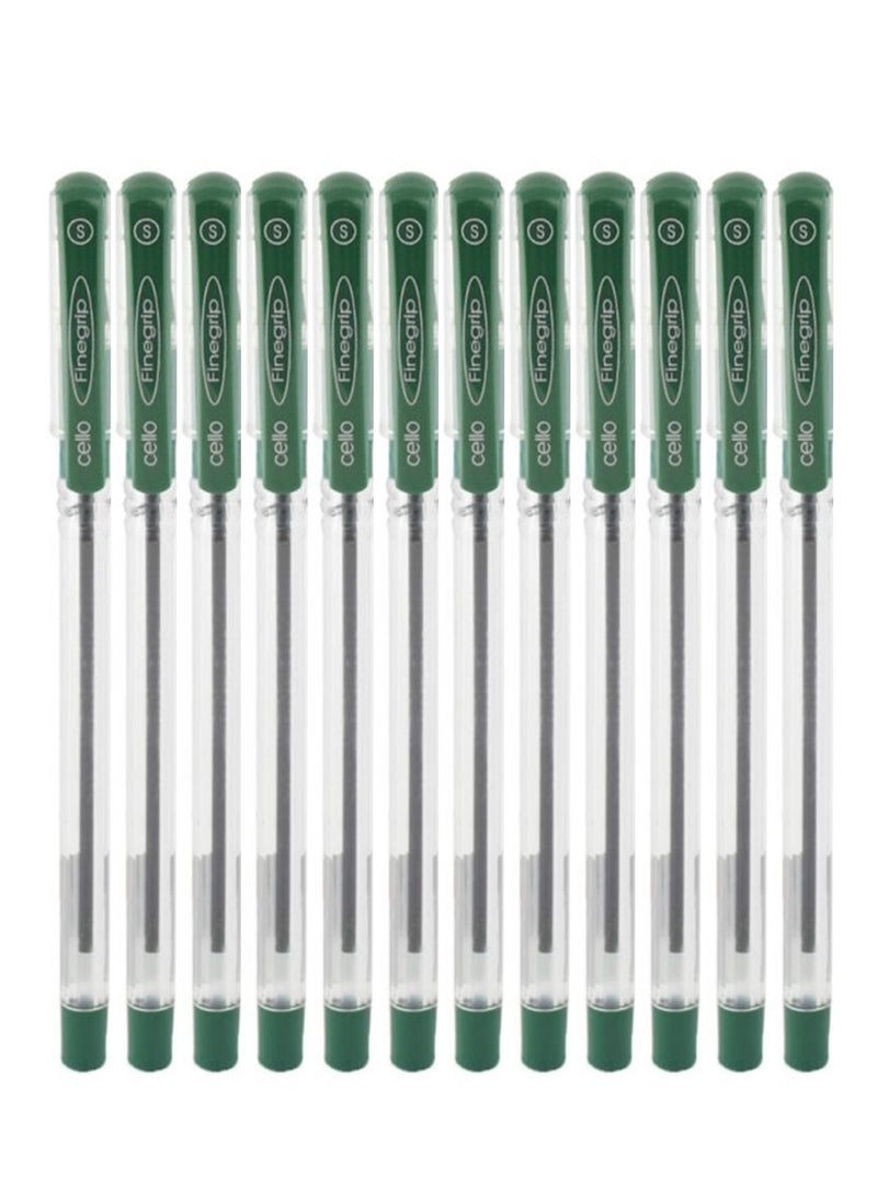 Cello 12-Piece Finegrip Ballpoint Pen Green Ink  - Image 2