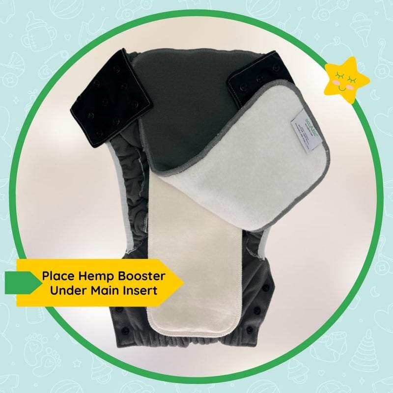 Ecoable 4-Layer Hemp Diaper Inserts – Overnight Boosters for Heavy Wetters – Reusable Absorbency Doublers – Fits Pocket, Cotton Prefold & Cover – Washable Natural Fiber Liners (Pack of 1) - Image 2