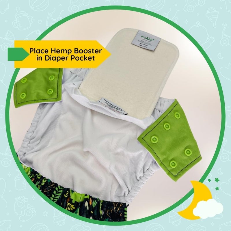 Ecoable 4-Layer Hemp Diaper Inserts – Overnight Boosters for Heavy Wetters – Reusable Absorbency Doublers – Fits Pocket, Cotton Prefold & Cover – Washable Natural Fiber Liners (Pack of 1) - Image 3