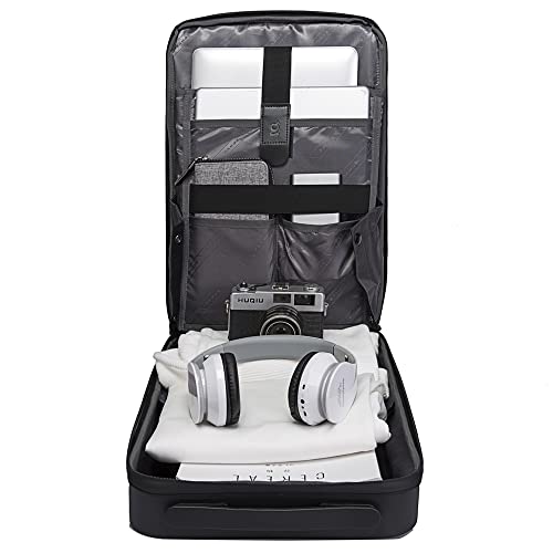 BANGE 10.8 Litres Laptop Backpack Unisex Carry On Eva Antitheft Usb Waterproof Laptop Bag - Gold - Image 2