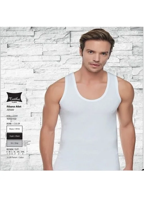 Tutku Passion Men's Rib Undershirt 6 Pieces