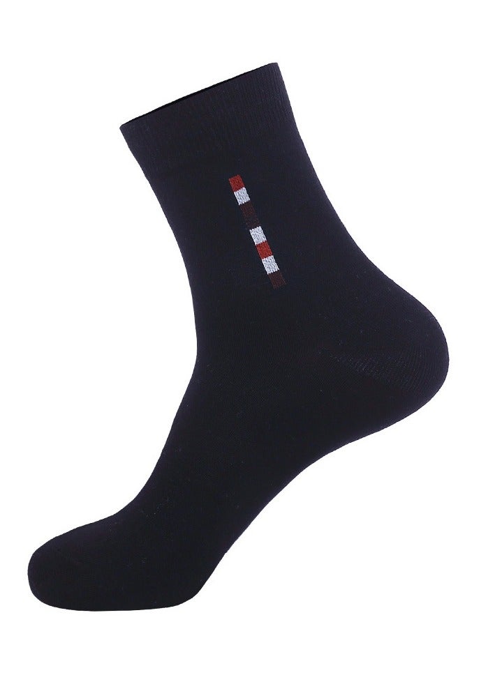 infino Men's 100% cotton mid-calf socks: mid-calf socks, dress socks, moisture wicking, suitable for all seasons, 100% cotton, sweat wicking and odor resistant,  suitable for business casual wear (5 pairs, navy blue)  - Image 1
