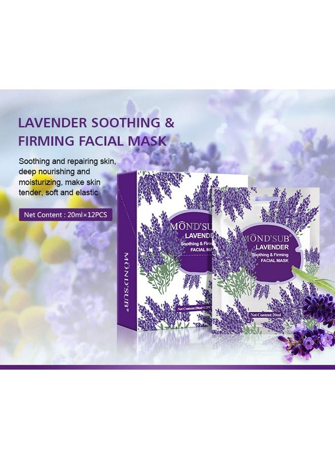Mond'sub Mond'sub Lavender Soothing & Firming Facial Mask Sheet, 20 ml FOR MEN AND WOMEN (Pack of 8)  - Image 3