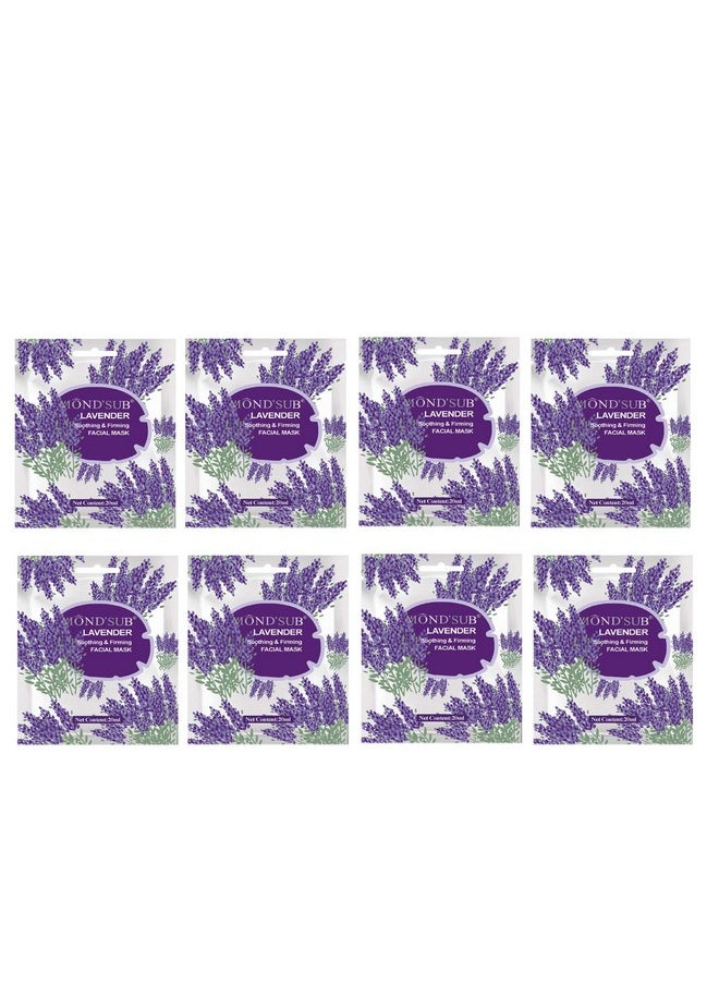 Mond'sub Mond'sub Lavender Soothing & Firming Facial Mask Sheet, 20 ml FOR MEN AND WOMEN (Pack of 8)  - Image 1