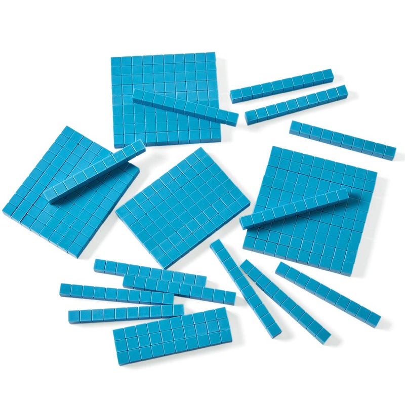hand2mind Blue Plastic Base Ten Blocks Rods Set, Place Value Blocks, Counting Cubes, Base 10 Math Manipulatives, Teacher Supplies for Math Classroom, Montessori Math Materials (Set of 50) - Image 3