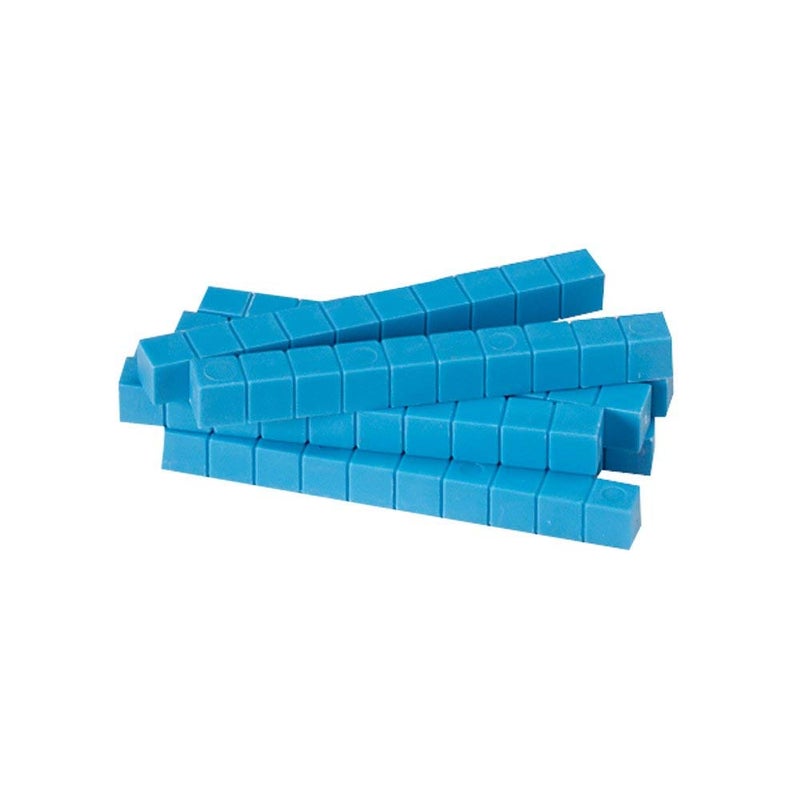 hand2mind Blue Plastic Base Ten Blocks Rods Set, Place Value Blocks, Counting Cubes, Base 10 Math Manipulatives, Teacher Supplies for Math Classroom, Montessori Math Materials (Set of 50) - Image 2