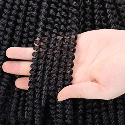 Liyate 7 Packs Spring Twist Braiding Hair Spring Twists Twist Hair Synthetic Fiber Fluffy Twist Crochet Braids Low Temperature Fiber Crochet Hair for Women Braiding Hair(8inch,1B) - Image 4