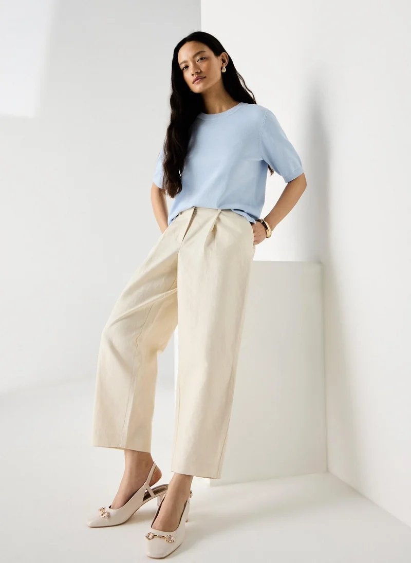 ماتلان Et Vous Cream Barrel Leg Trousers
