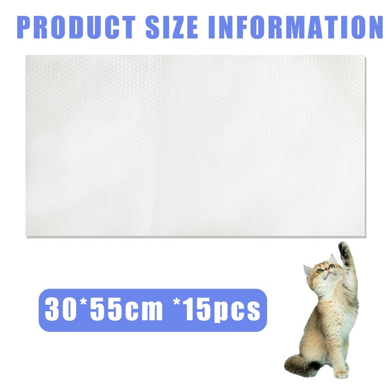 CHANHOO Disposable Pet Bath Towel,15 PCS Portable Pet Grooming Towels,11.8 x 21.6 inch Convenient Pet Cleaning Towel Pet Drying Towels,Absorbent Bath Towel for Small Dog Puppy Cat, White - Image 2