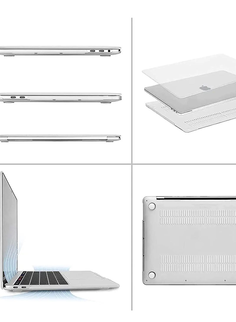 Compatible with MacBook Pro 13 inch Case 2021 2020 2019 2018 2017 2016 Release A2338 M1 A2289 A2251 A2159 A1989 A1706 A1708 Fully Vented Hardshell Cover for 13 inch MacBook Pro Case,Frosted Clear - Image 1