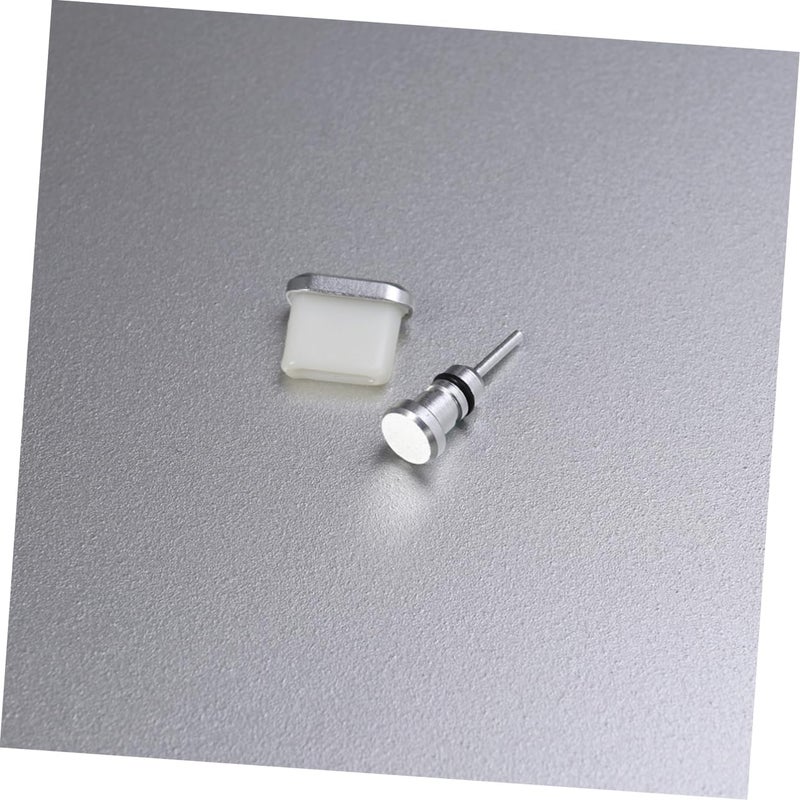 LABRIMP 2-piece Set Type-c Dust Plug and 3.5mm Earphone Silver for 4c/5s P9/Honor Etc - Image 3