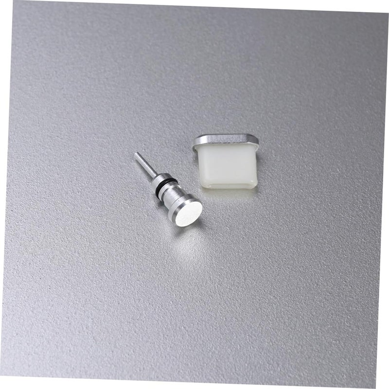 LABRIMP 2-piece Set Type-c Dust Plug and 3.5mm Earphone Silver for 4c/5s P9/Honor Etc - Image 5