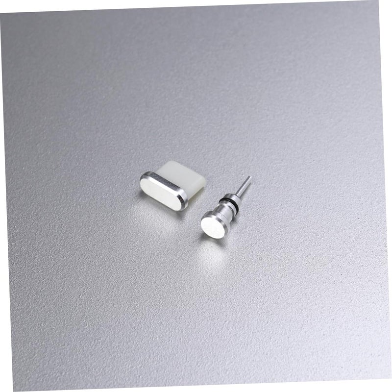 LABRIMP 2-piece Set Type-c Dust Plug and 3.5mm Earphone Silver for 4c/5s P9/Honor Etc - Image 2
