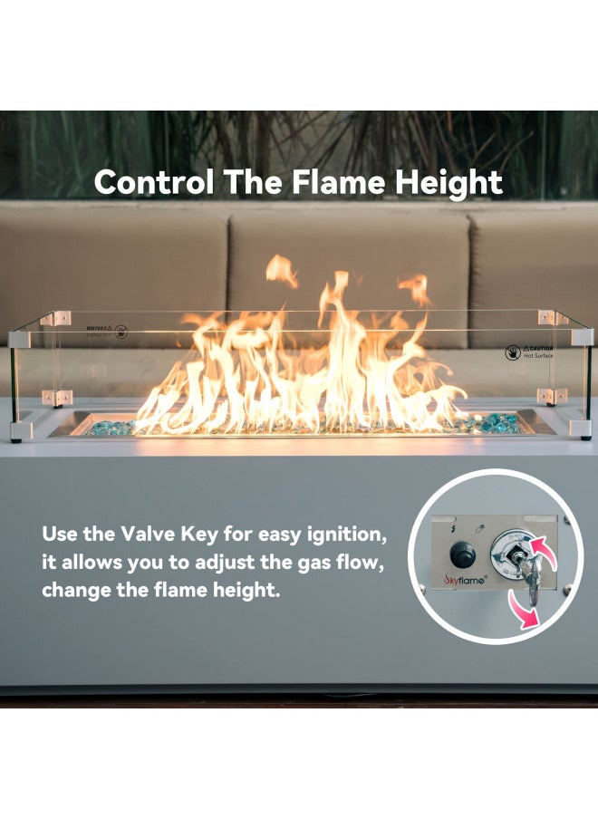 Skyflame Stainless Steel Extensive Fire Pit Gas Burner Spark Ignition Kit - Including Push Button Igniter, 1/2 Straight Gas Key Valve with Key