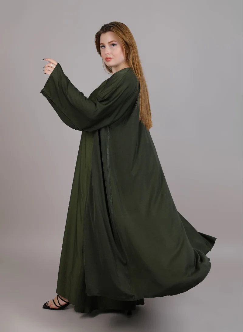 أم سكوير فاشن Plain Harir Maqsood 3-Piece Abaya Set – Lightweight, Breathable & Perfect for Summer