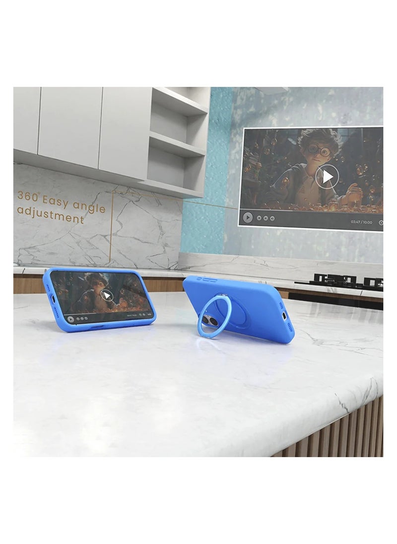 Max & Max - Max & Max iPhone 16 360 Rotating liquid Silicone Case with Magsafe - Blue - Image 1