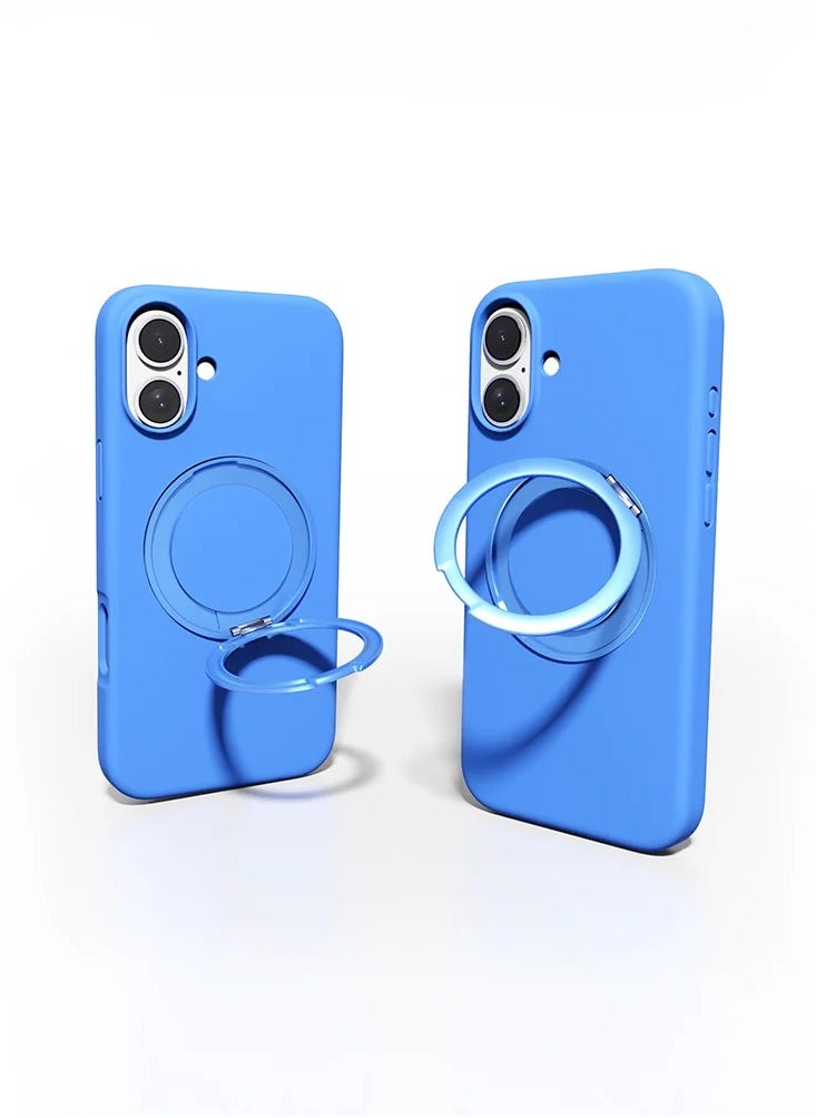 Max & Max - Max & Max iPhone 16 360 Rotating liquid Silicone Case with Magsafe - Blue - Image 1