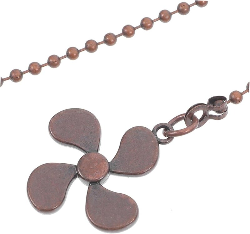 سلسلة سحب مروحة السقف العتيقة باللون البني الداكن 2 قطعة، دلايات تمديد زخرفية سهلة التركيب - Image 4