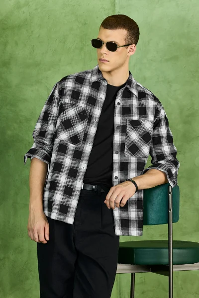 SNITCH Checks Relaxed Fit Overshirt