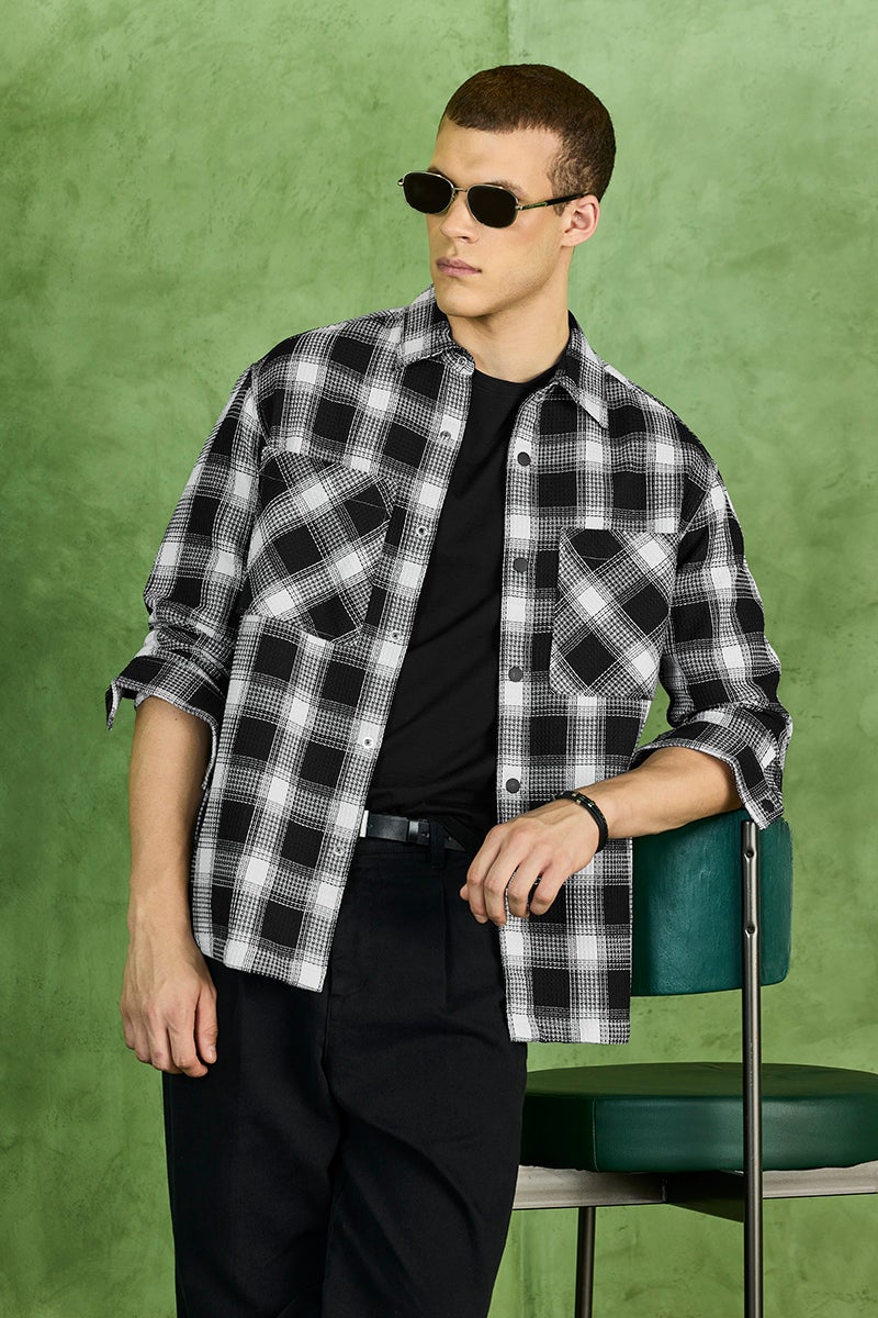 SNITCH Checks Relaxed Fit Overshirt - Image 1