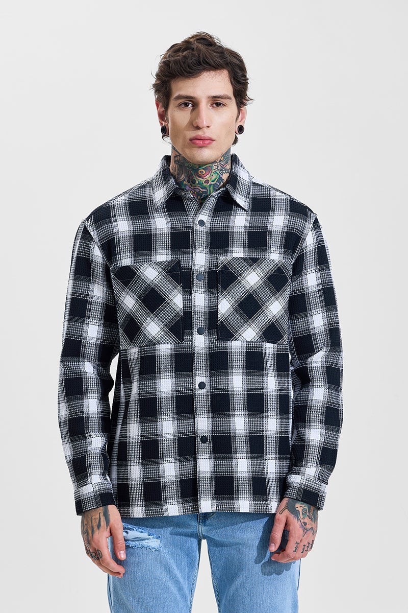 SNITCH Checks Relaxed Fit Overshirt - Image 5