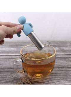 Oasisgalore Stainless Steel Tea Infuser - Extra Fine Mesh Tea Strainer with Silicone Handle, 4.3 Inch (Blue)  - Image 4