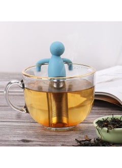 Oasisgalore Stainless Steel Tea Infuser - Extra Fine Mesh Tea Strainer with Silicone Handle, 4.3 Inch (Blue)  - Image 5