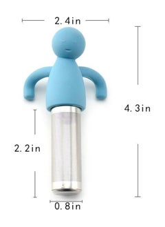 Oasisgalore Stainless Steel Tea Infuser - Extra Fine Mesh Tea Strainer with Silicone Handle, 4.3 Inch (Blue)  - Image 2